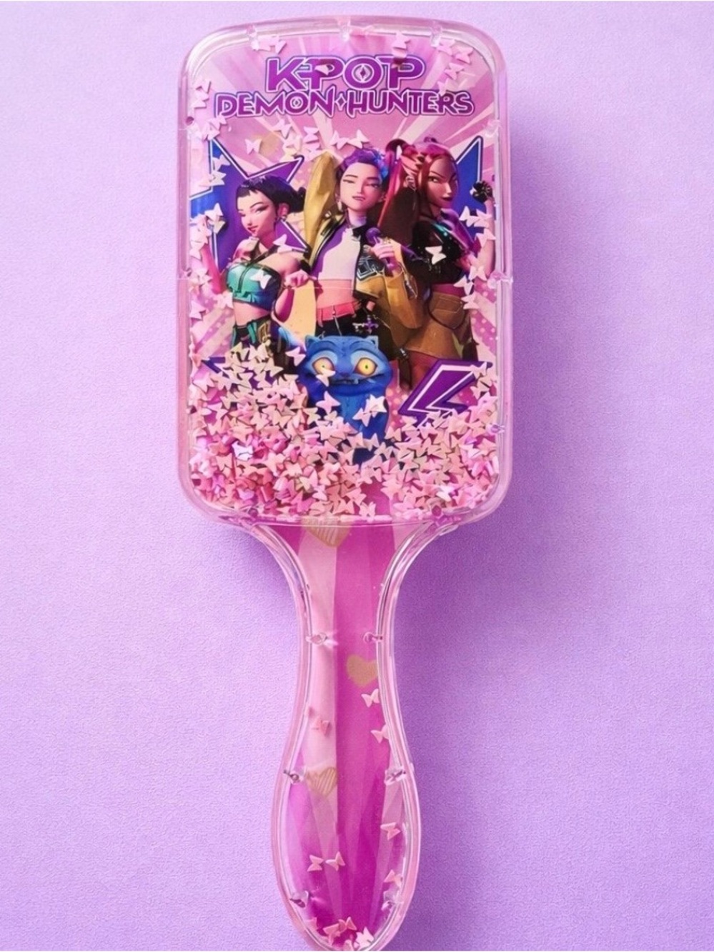 K-pop Pink Glitter Paddle Brush -